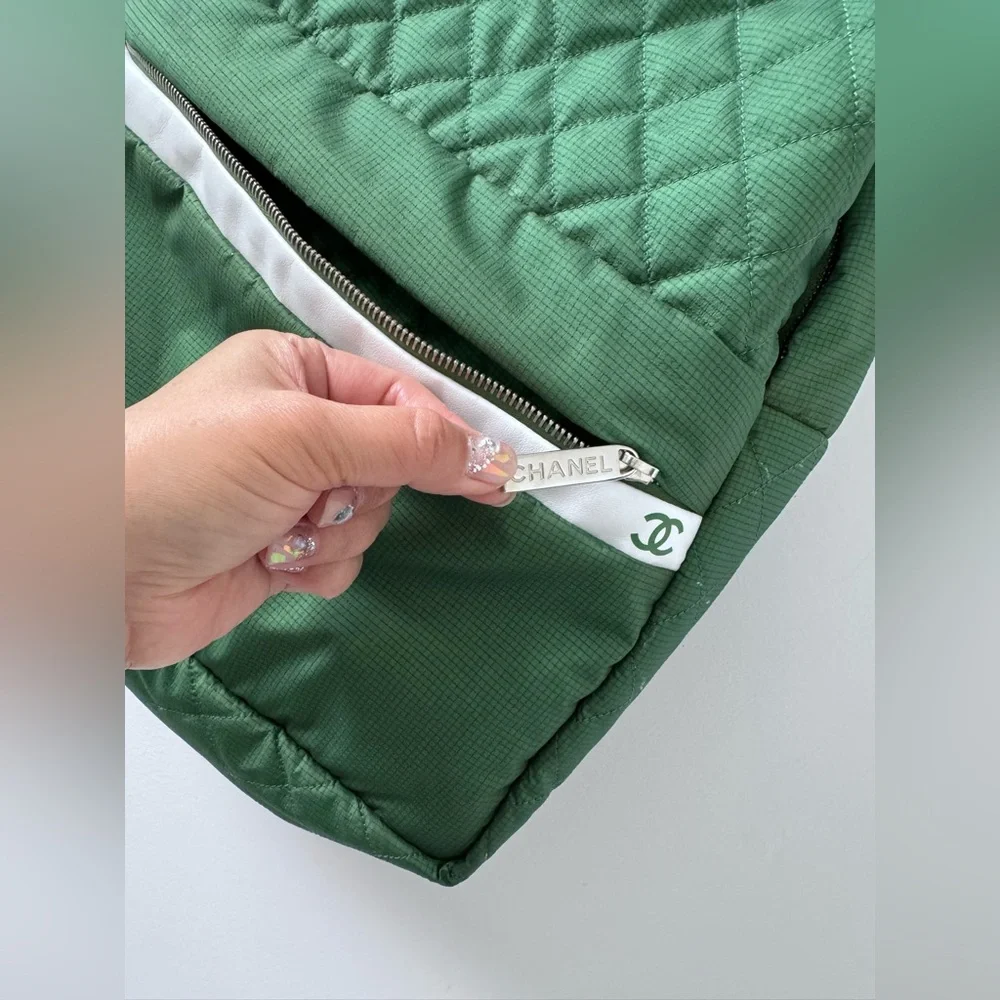CHANEL Green Quilted Backpack - Picture 6 of 14